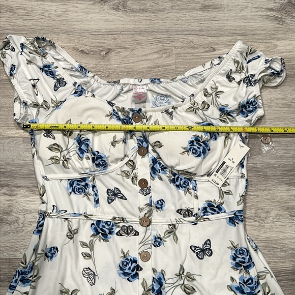 No Boundaries Juniors' Corset Button Down Dress With Butterflies - Picture 4 of 6